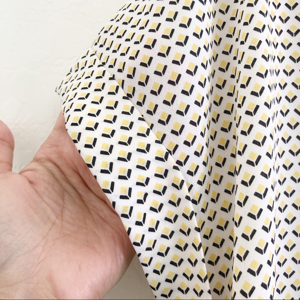 Max Studio Split Front Yellow Printed Short Sleeve - image 5